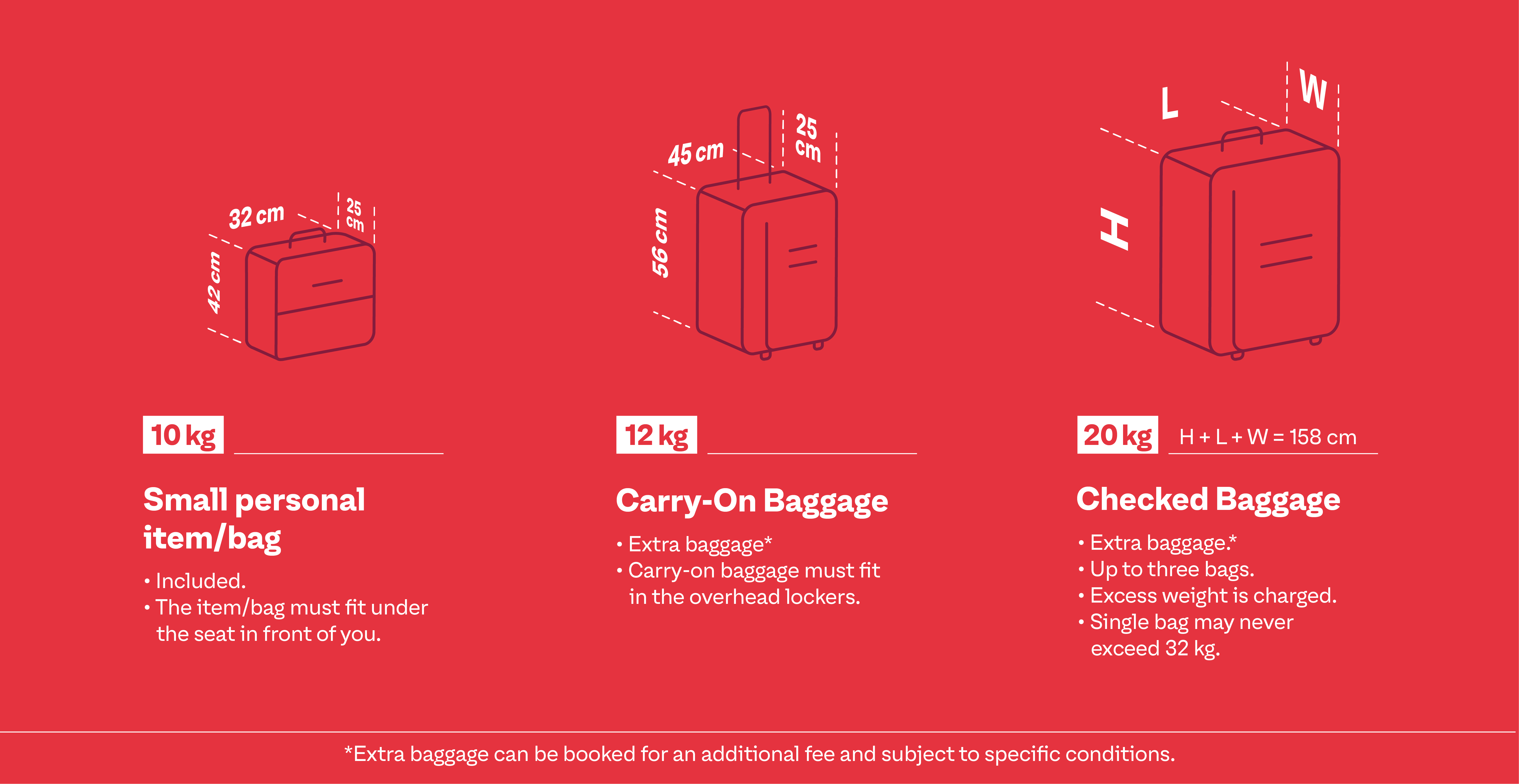 international flights baggage fees