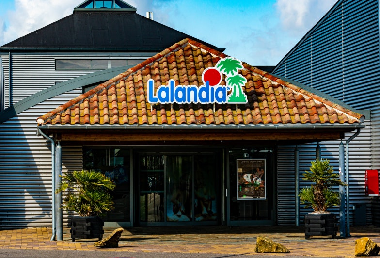 Main entrance to the Lalandia waterpark in Denmark.