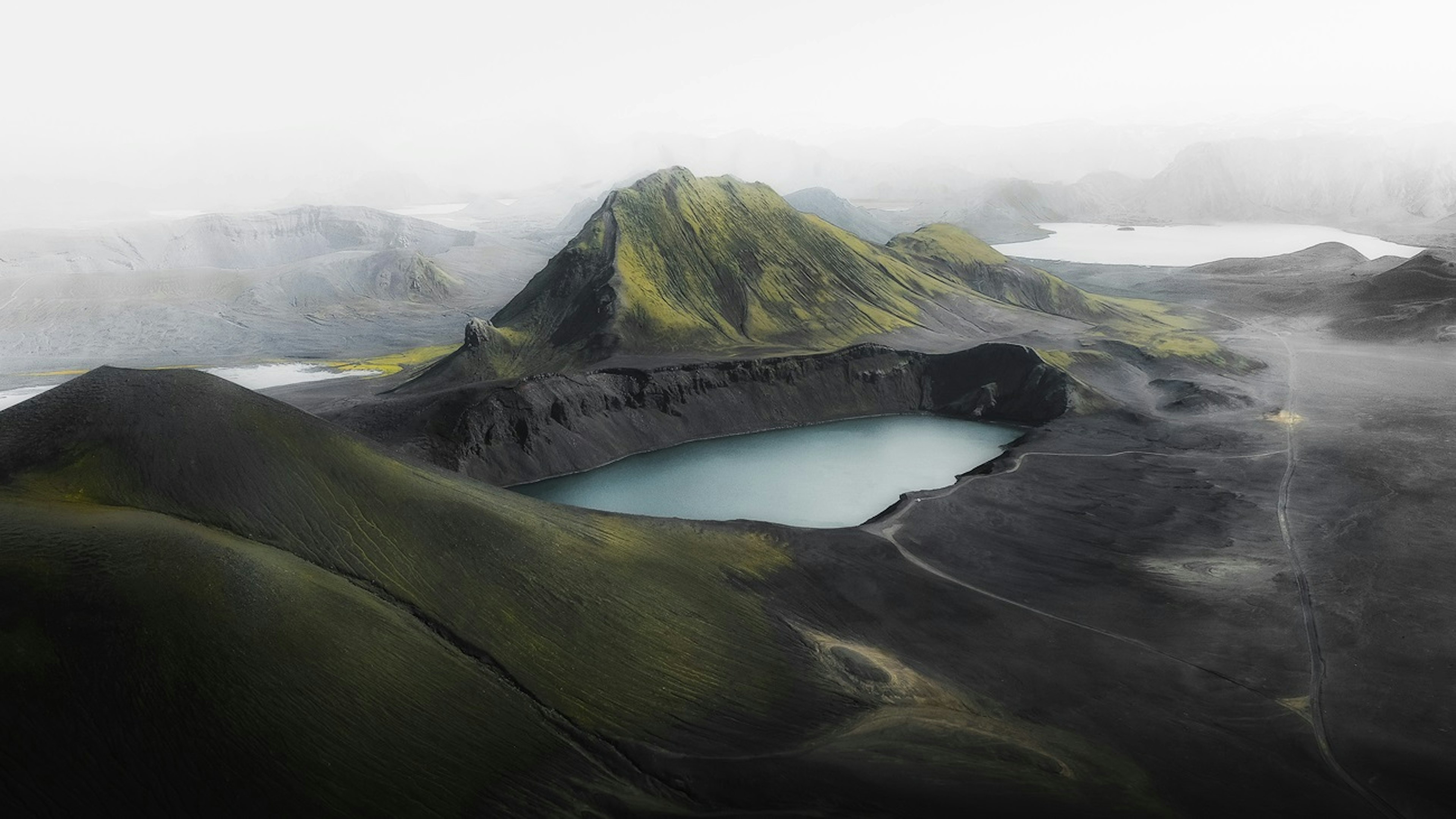 A crater lake in Iceland