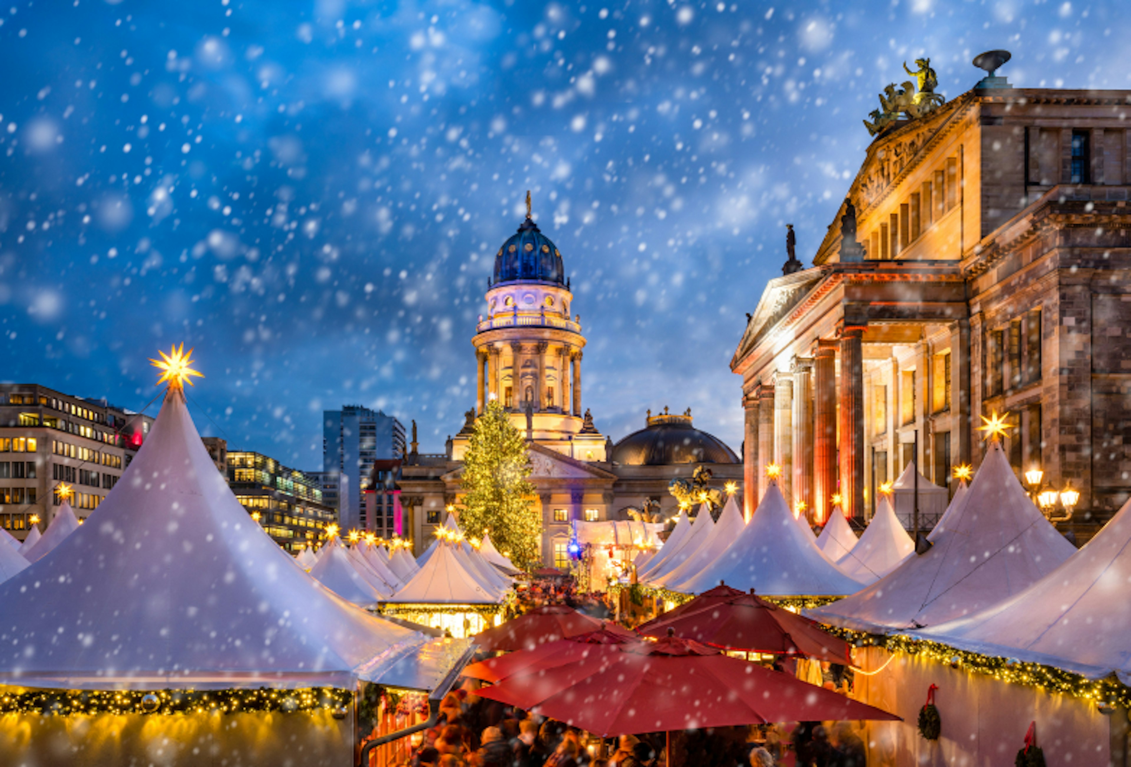Traditional German Christmas market at the Gendarmenmarkt square in Berlin