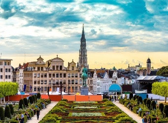 Panorama of Brussels in a beautiful summer day