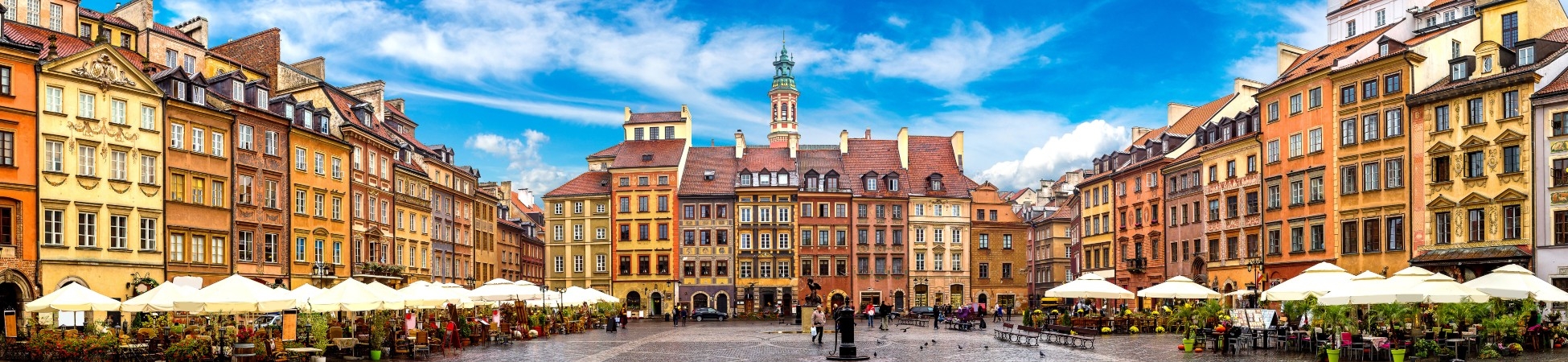 Old town square in Warsaw in a summer day, Poland