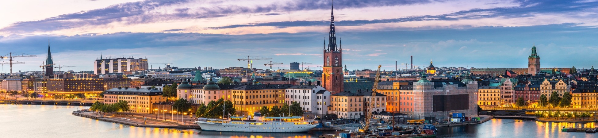 Panoramic view of Old Town in Stockholm