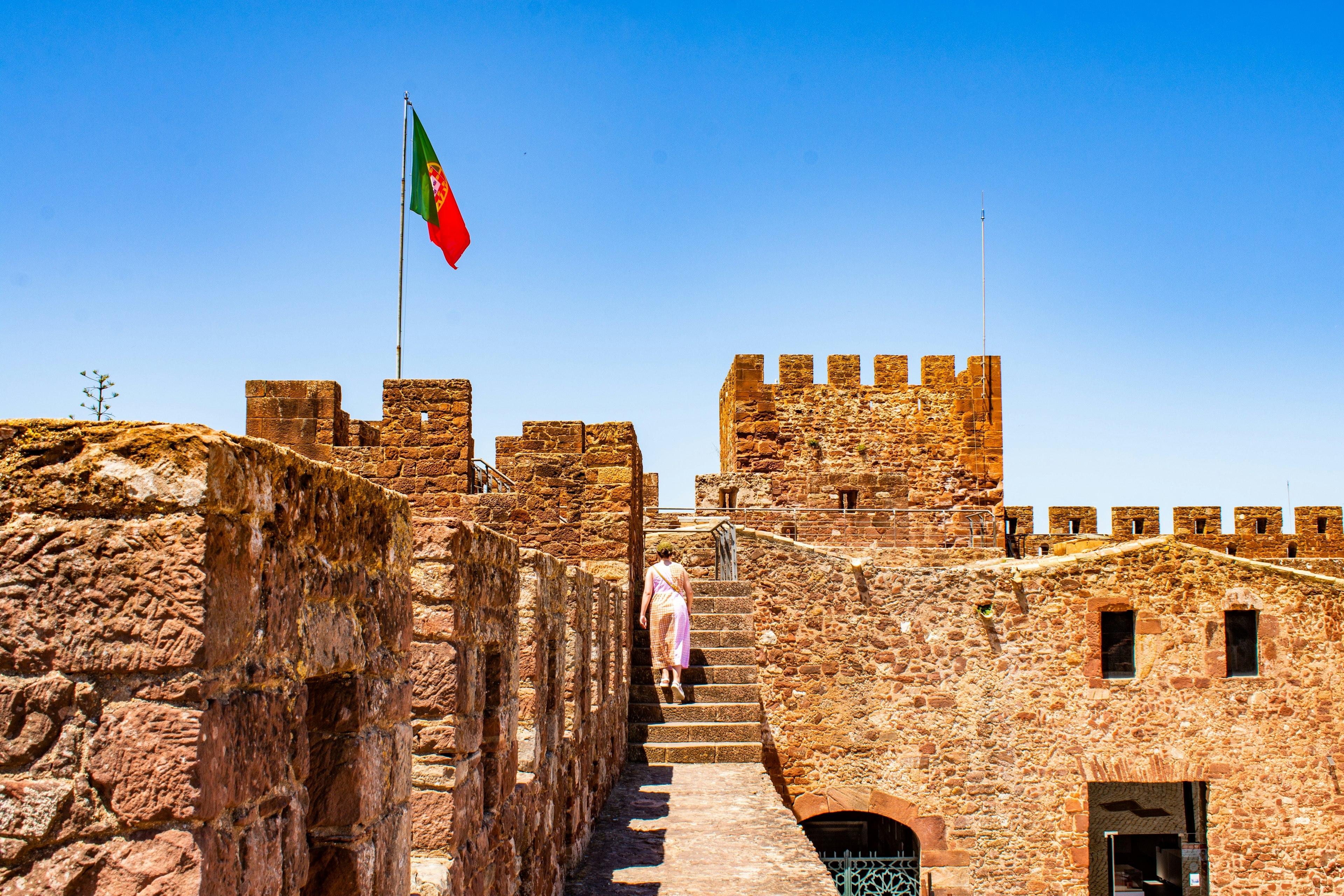 The Silves castle in Algarve in Portugal on a sunny day