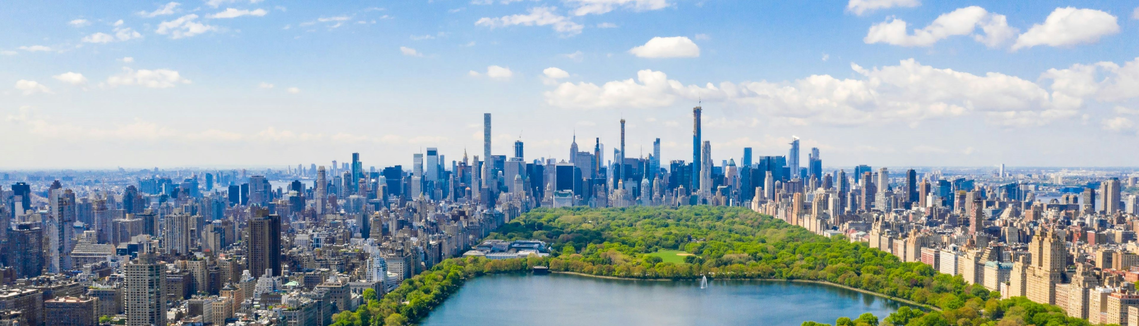 view over central park and manhattan skyline in New York