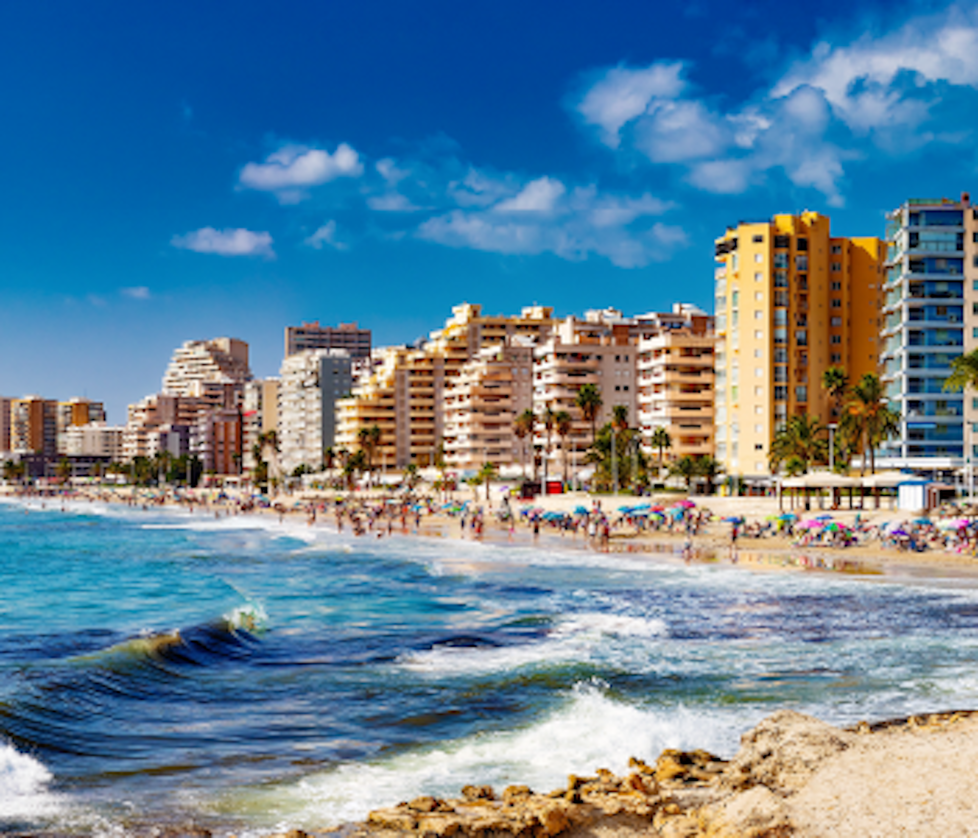 Ocean view in Alicante Spain on a sunny day