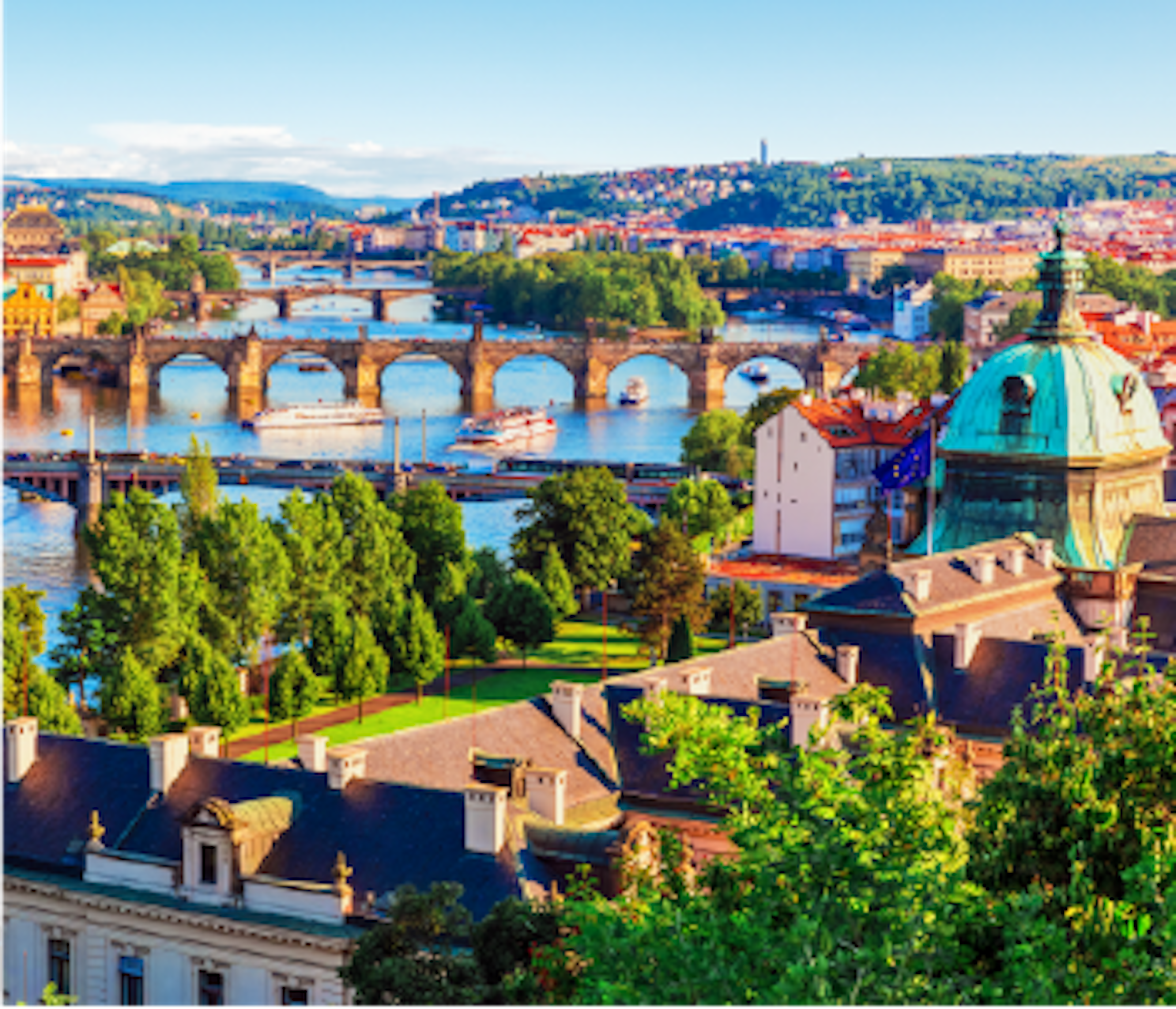 the green and colorful city of Prag in Check Republic