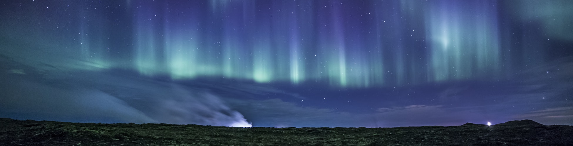 Northern lights dancing in the dark in Iceland