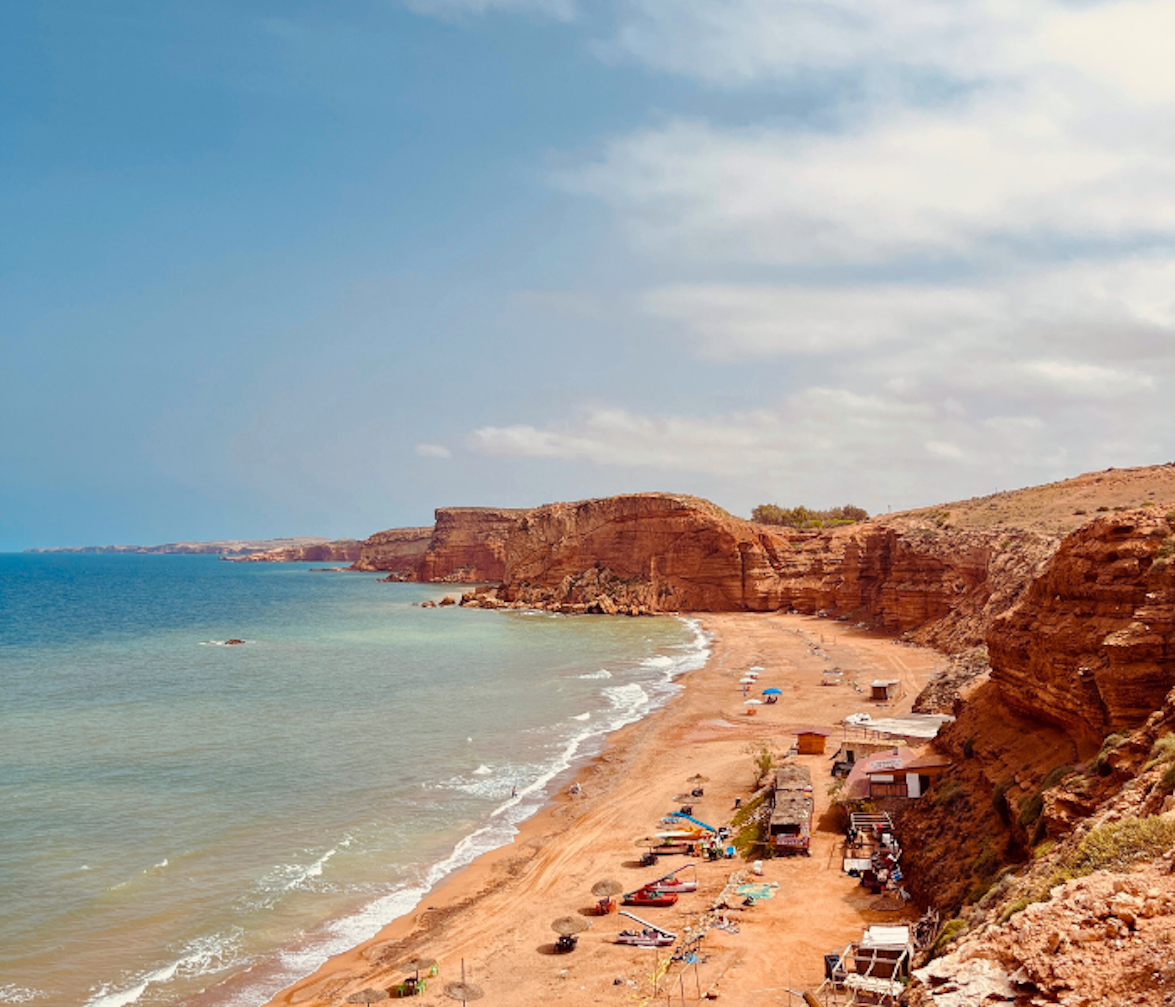 Strandlengja á sólríkum degi Agadir Marokkó