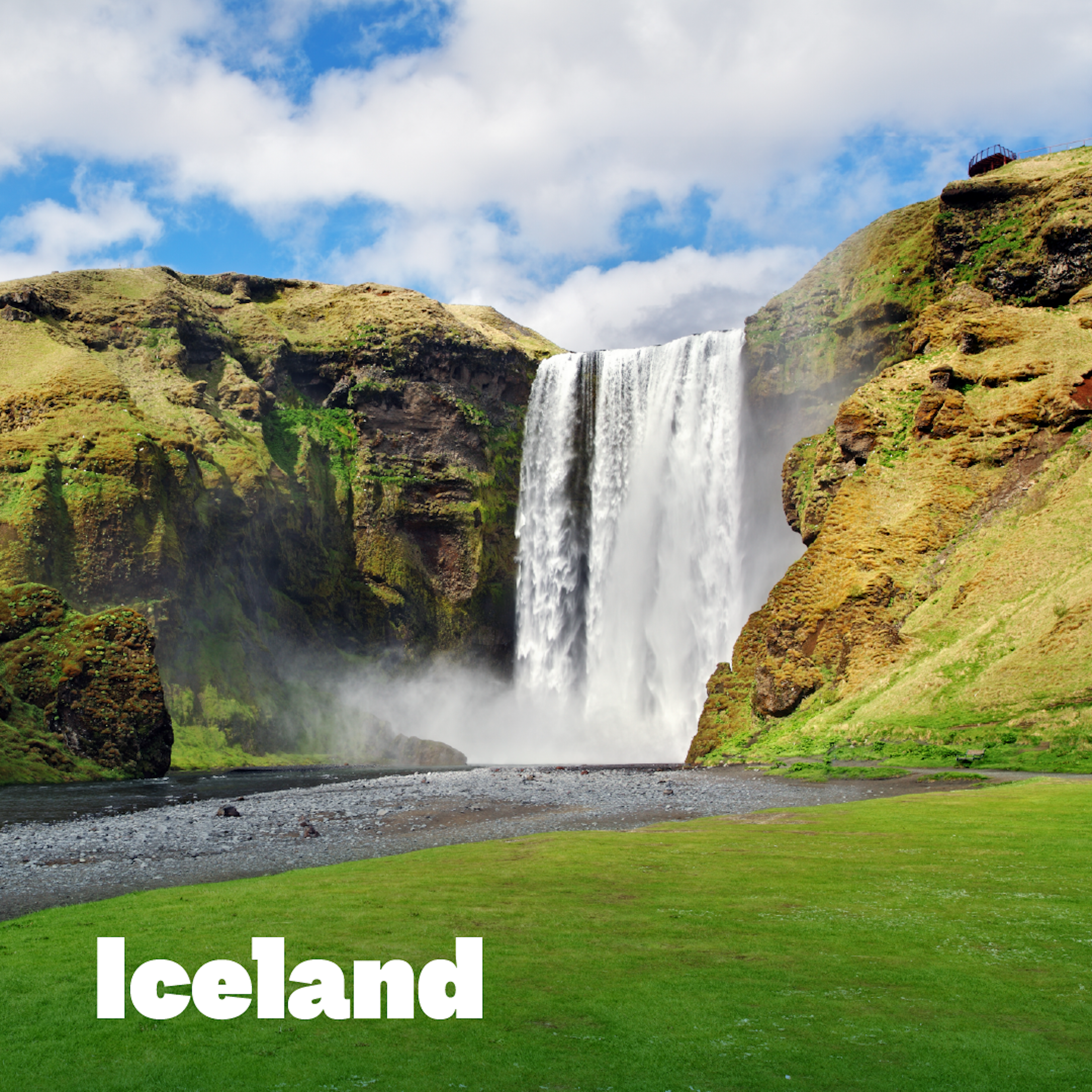 waterfall in Iceland summer