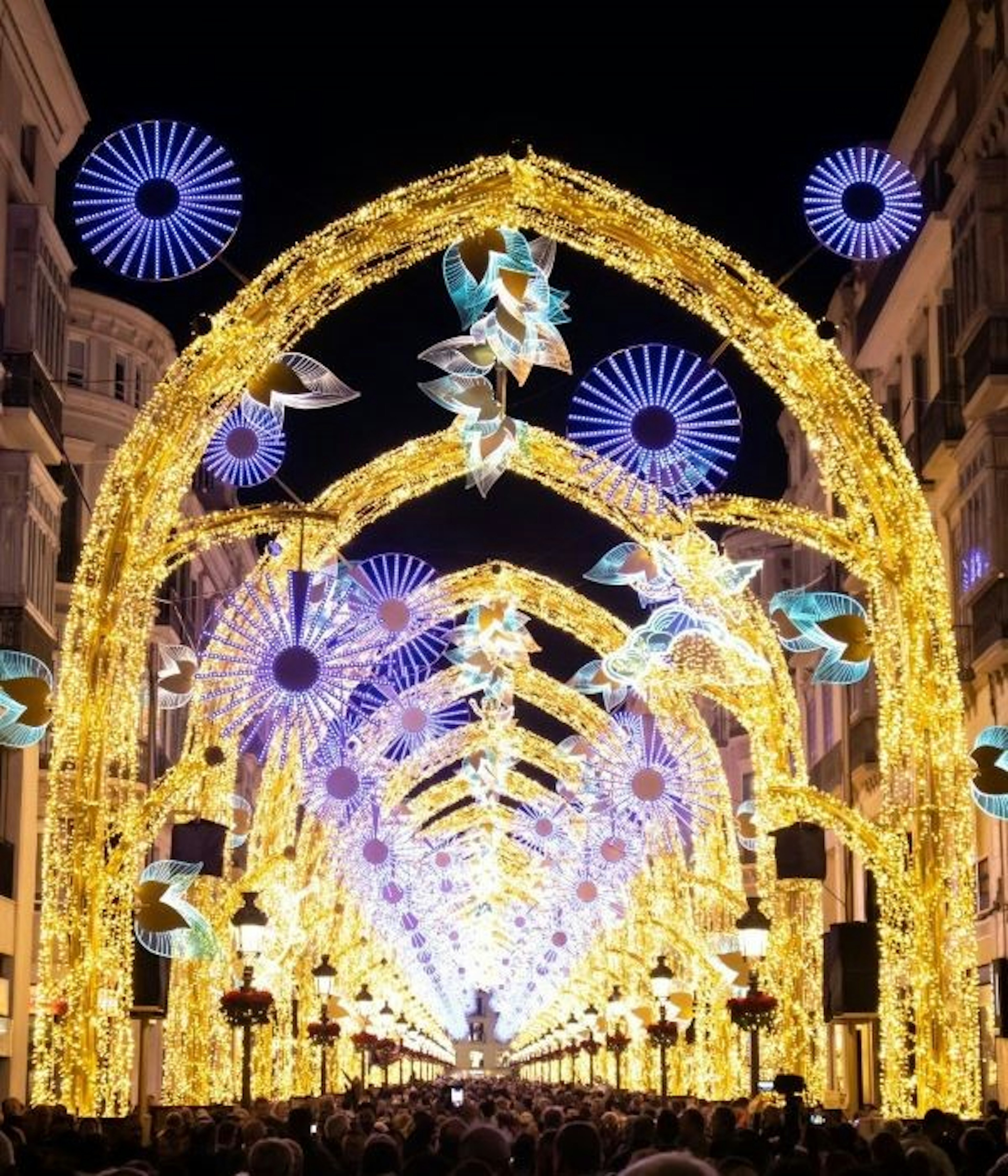 Malaga street during christmas