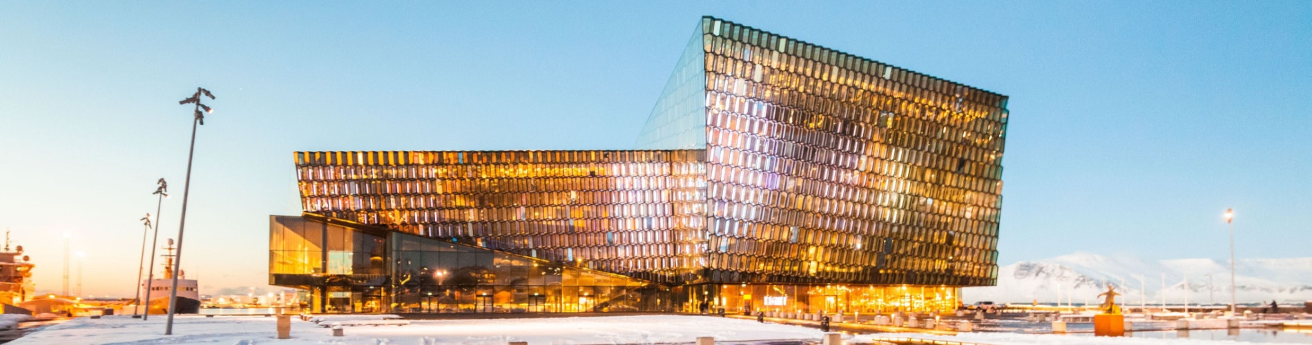 Harpa Concert Hall in Reykjavik, Iceland on a winter's day