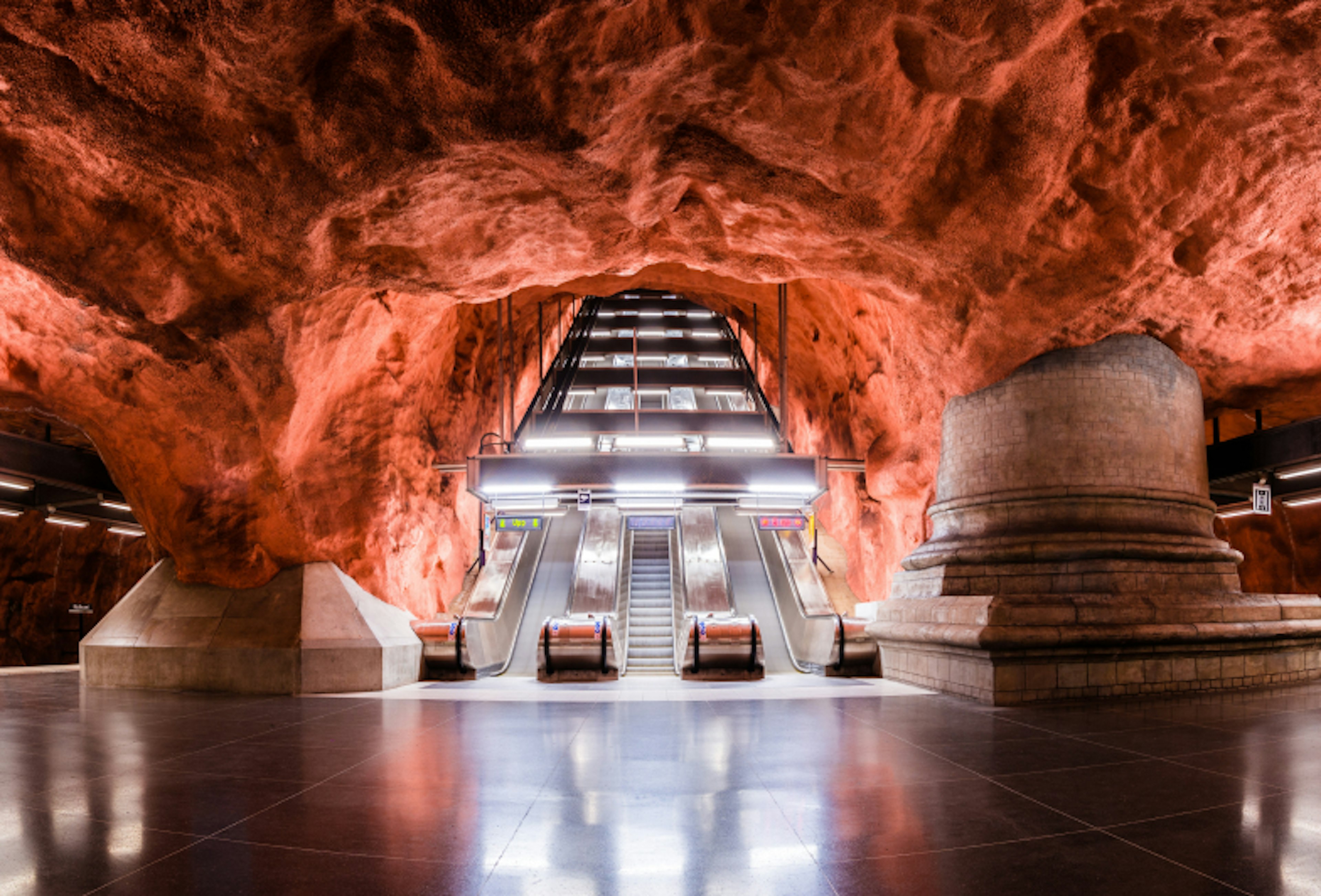 Radhuset Station of the Subway in Stockholm, Sweden