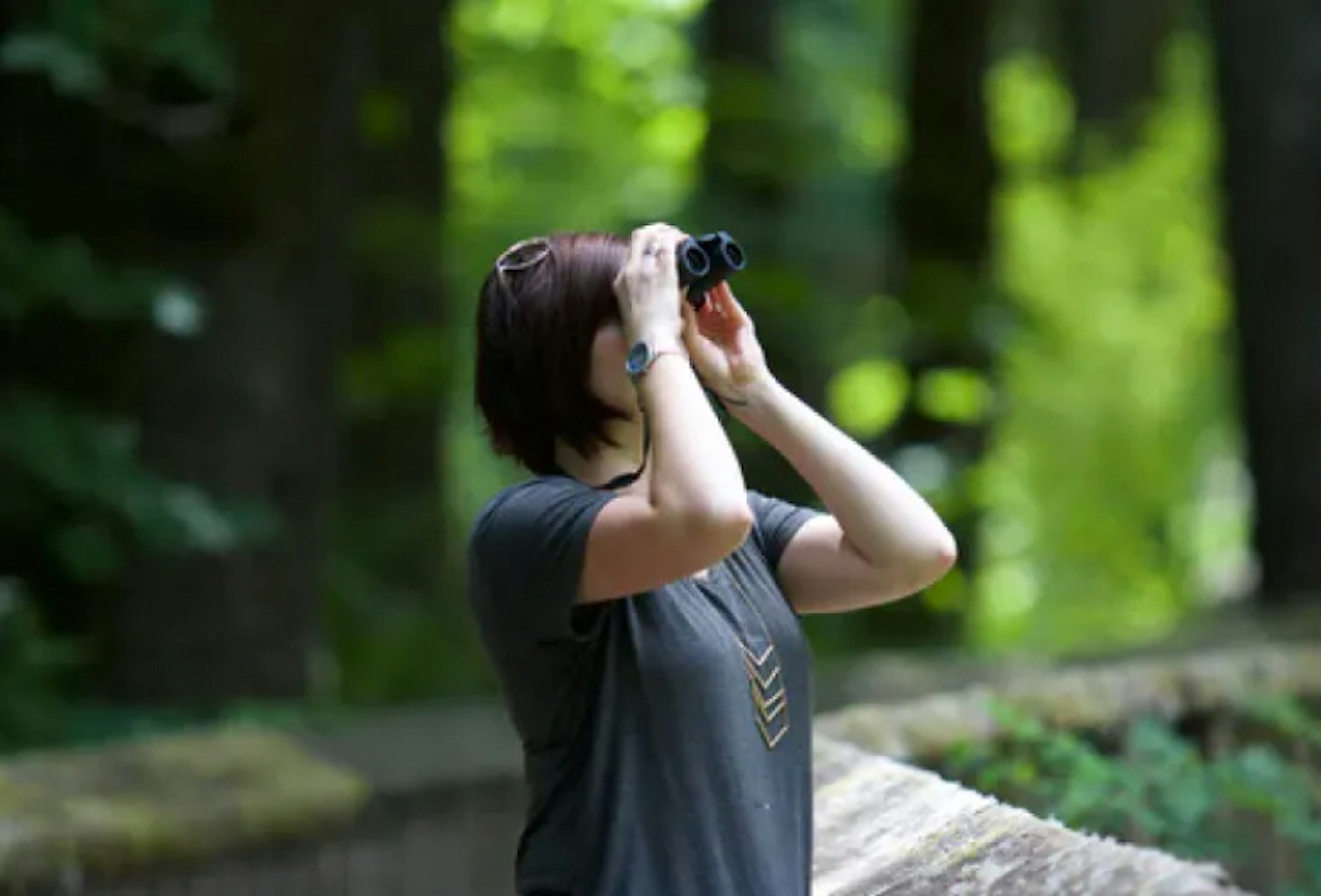 Mallorca National Park Woman Binoculars