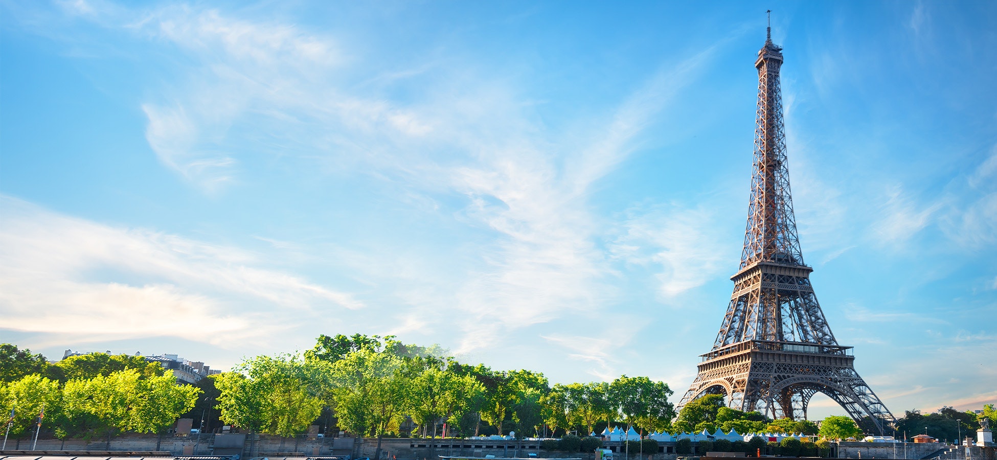 Eiffel tower in Paris France on a summer day
