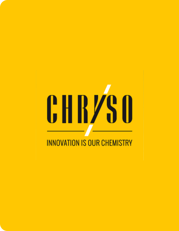 Chryso logo embedded in a yellow background