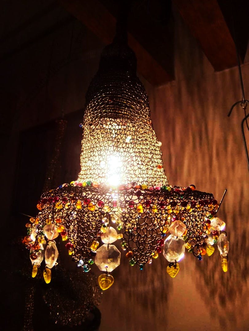 Lampa z kryształami