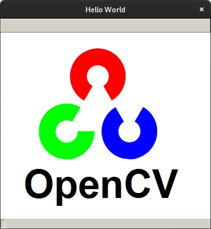 Resultado do código: Janela com a imagem da logo do OpenCV aberta.