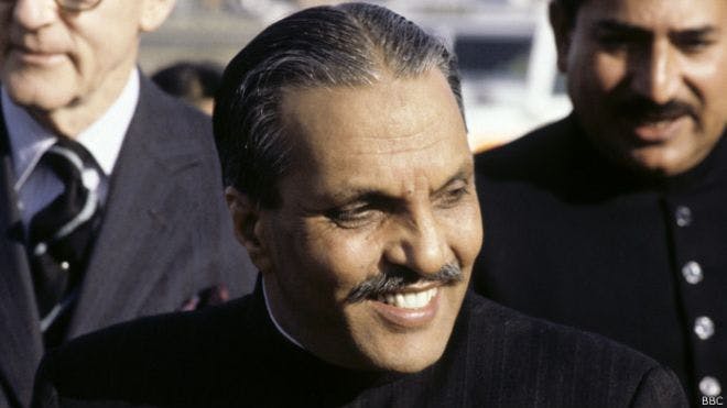General Zia's signature shrewd smile