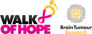 Logos for Brain Tumour Research and Walk of Hope.