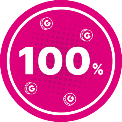 100% raised badge.