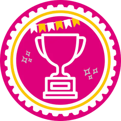 Trophy badge for earning all badges.