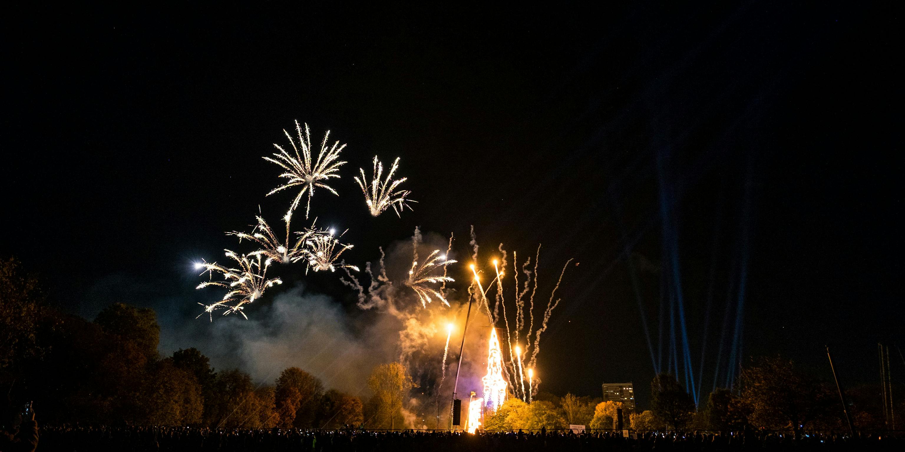 Fireworks against a night sky