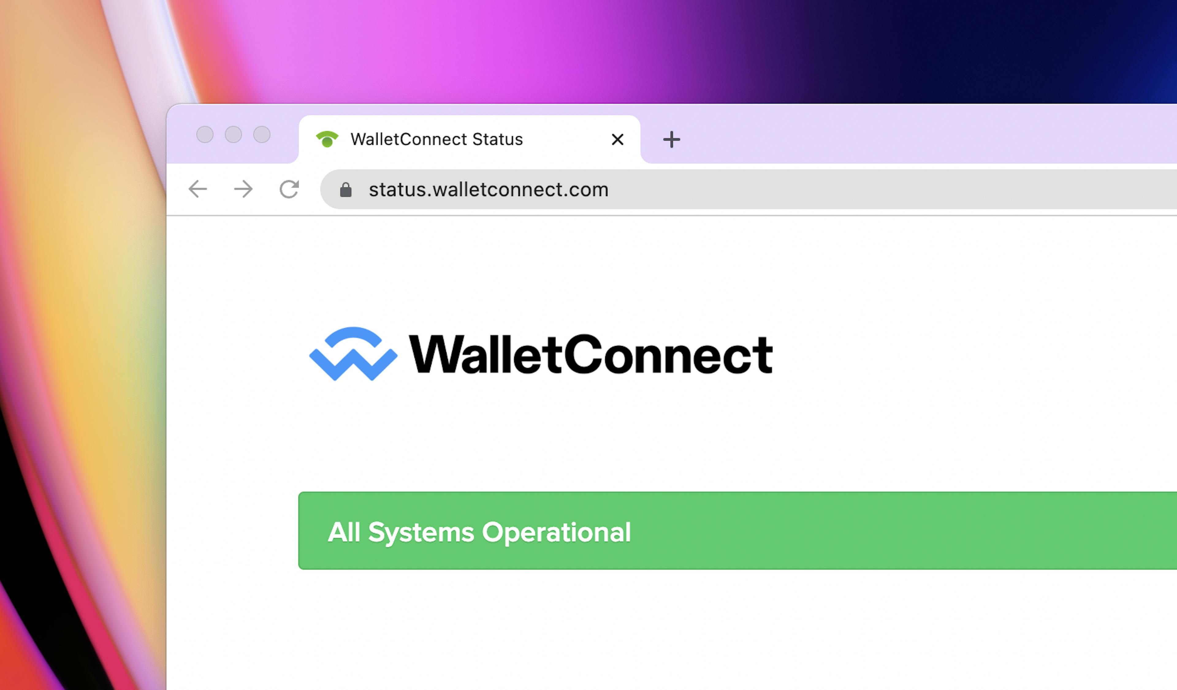 The WalletConnect Status website