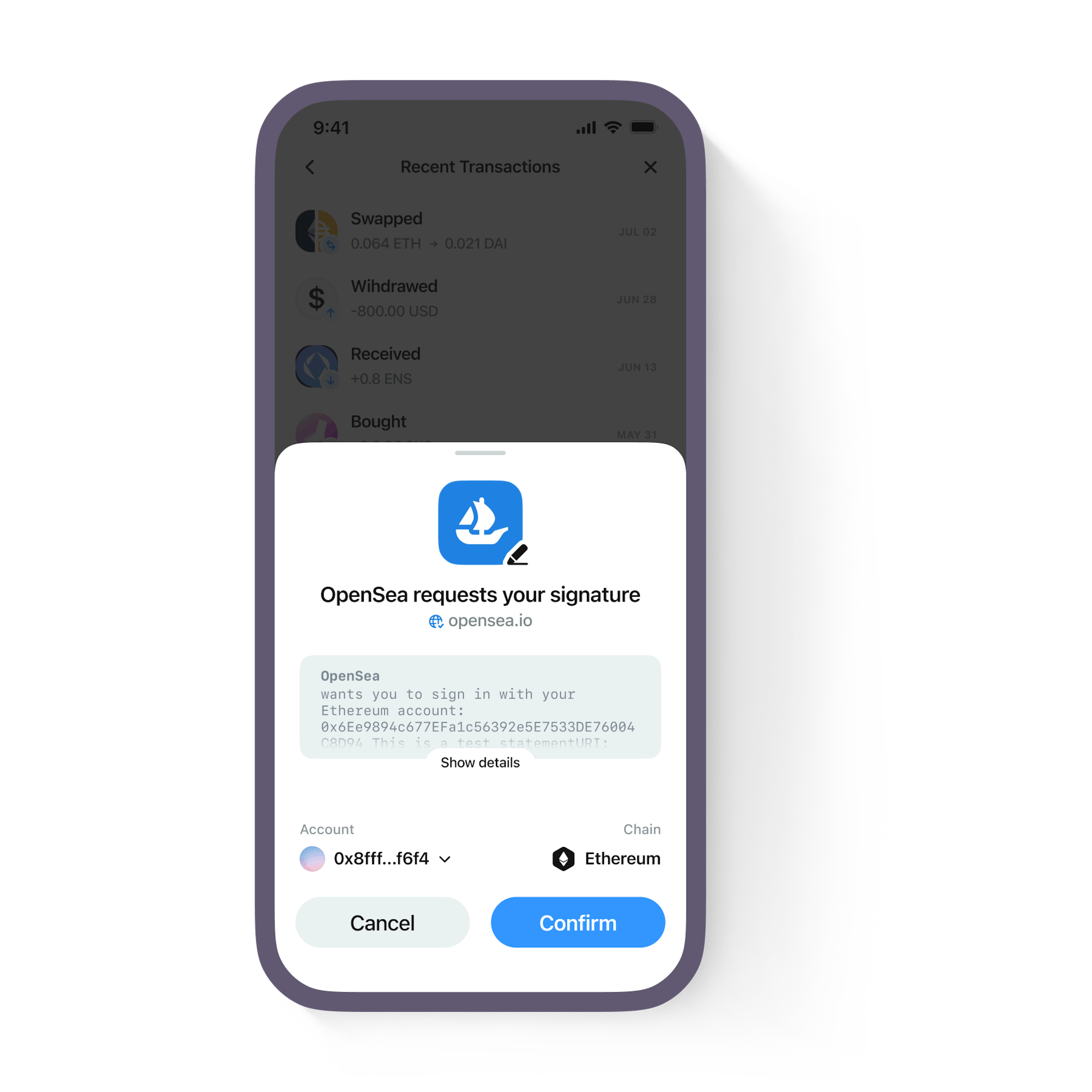 Signing a message to approve an app connection using Web3Wallet