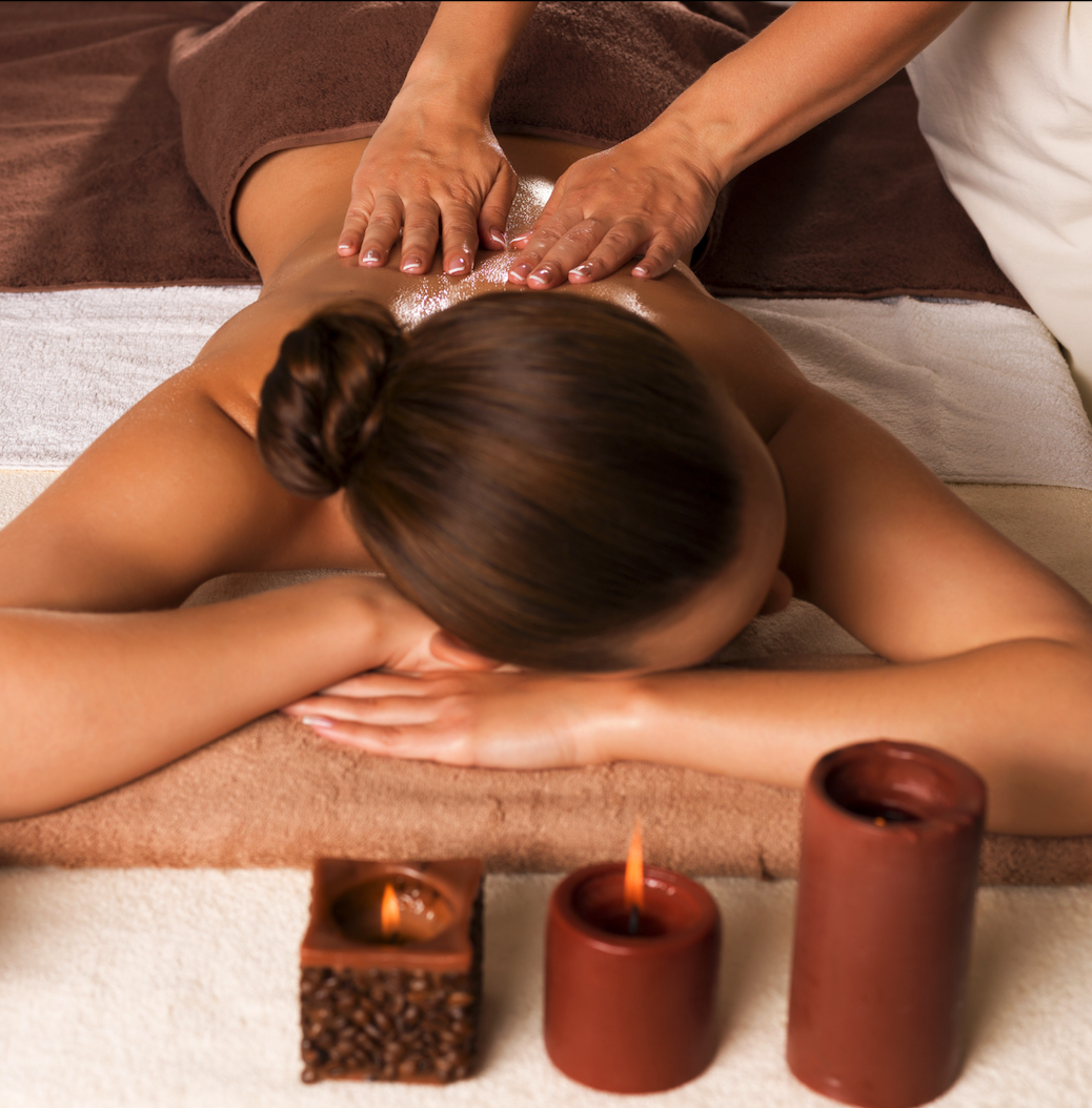 Woman who is getting a massage