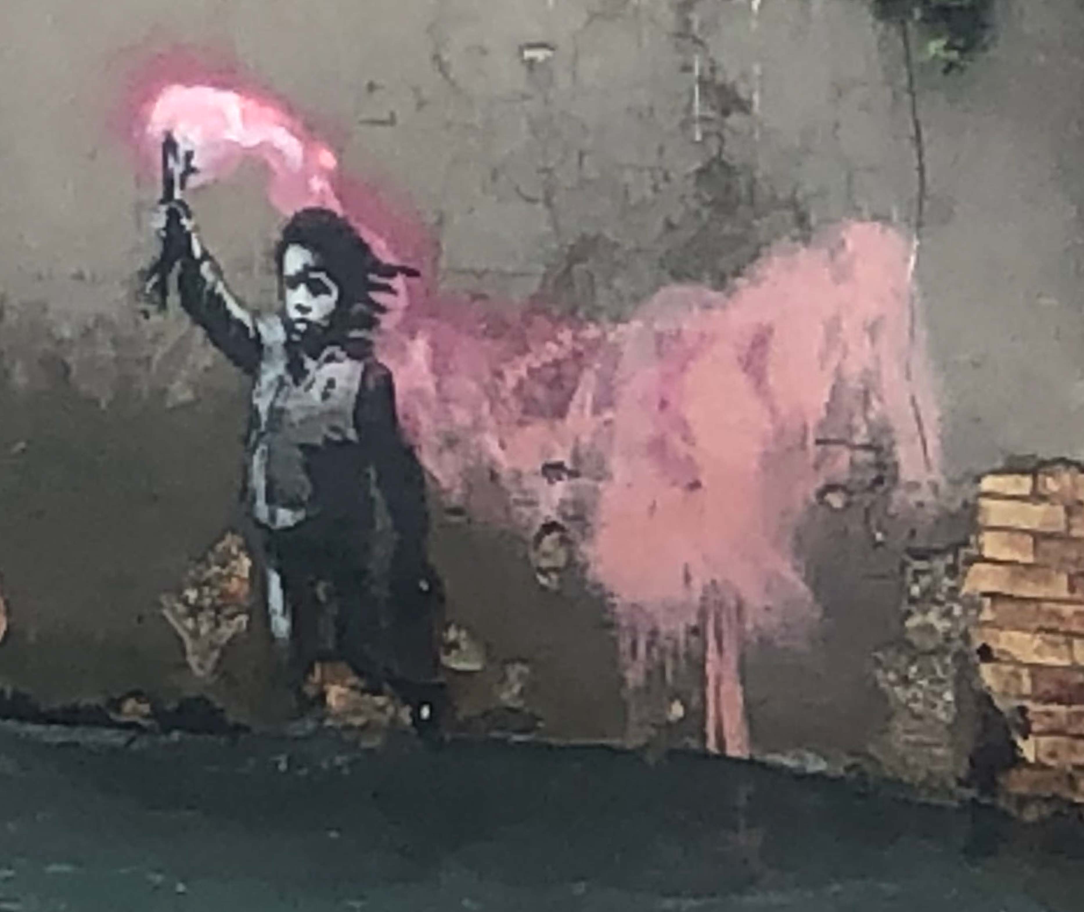 Banksy art print in Venice Italy