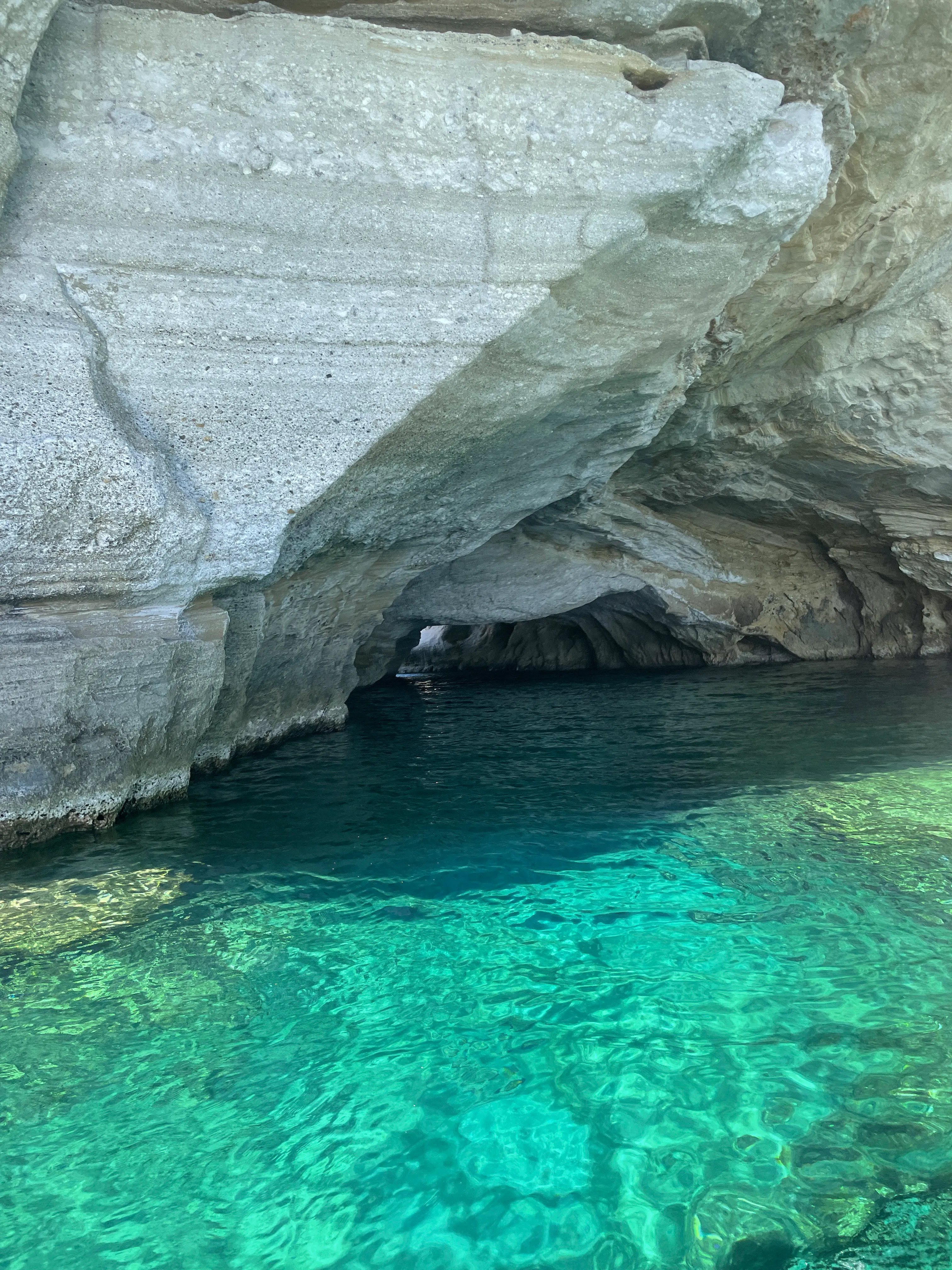 Crystal clear waters at Kleftiko Beach in Greece