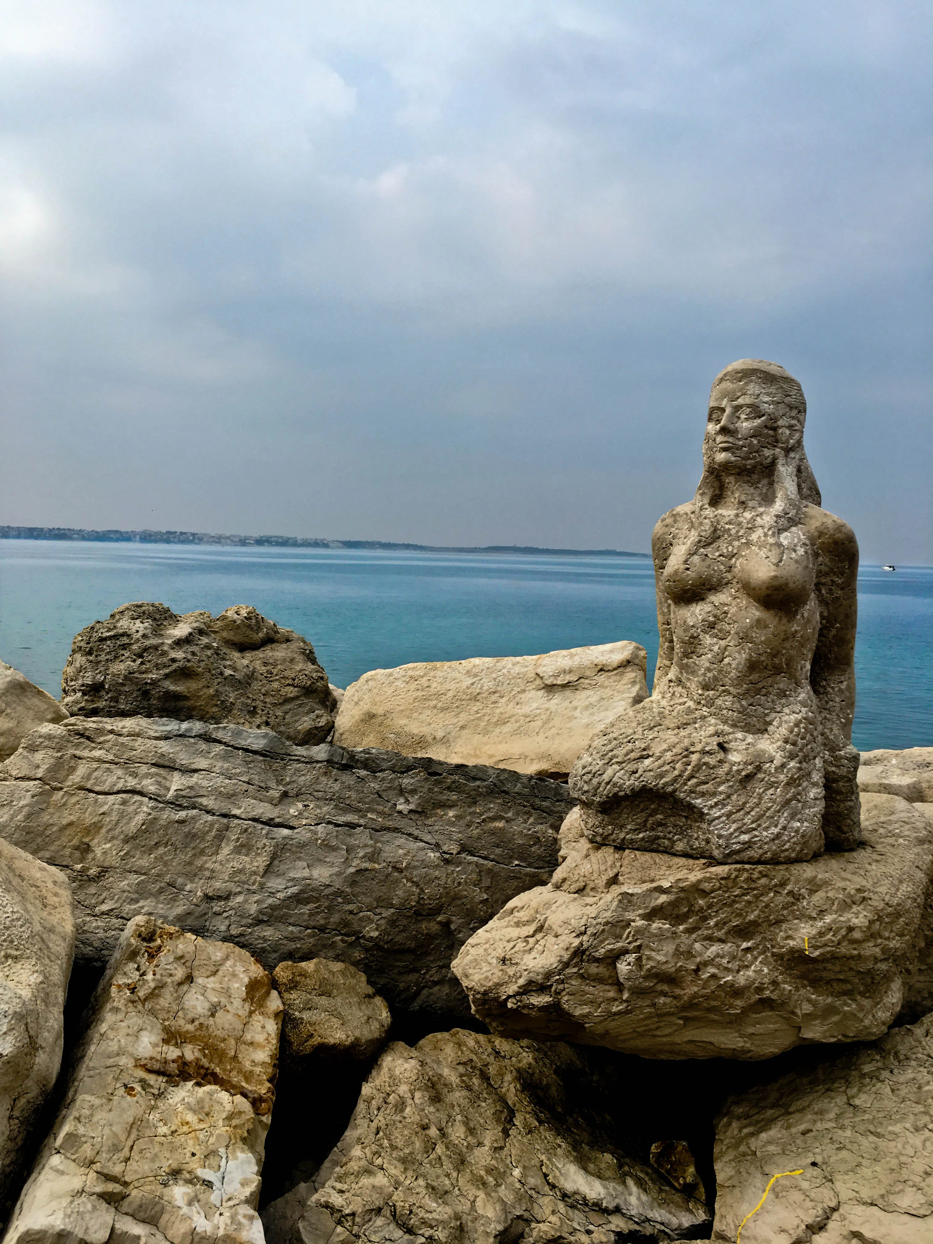Mermaid statue in Piran, Slovenia
