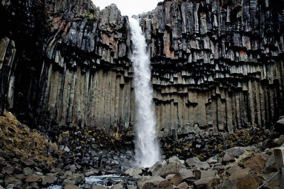 Svartifoss waterfall in Skaftafell National Park Iceland