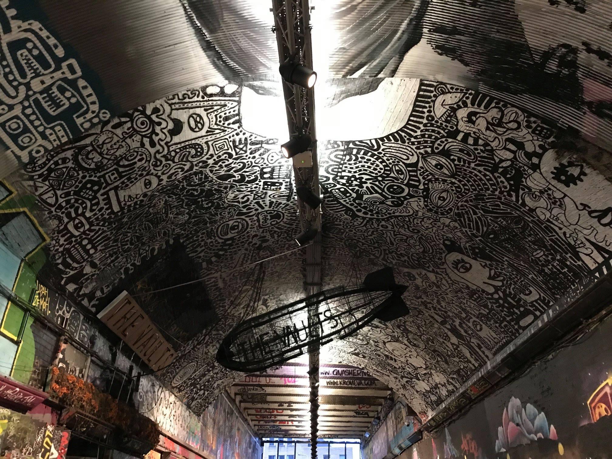 graffiti tunnel in London by Waterloo station