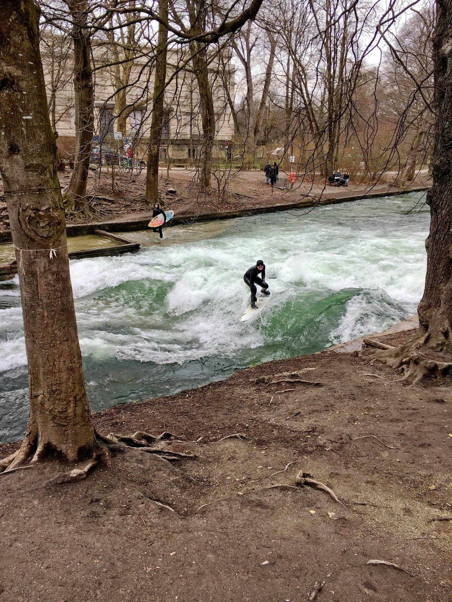 Surfers at English Garden in Munich