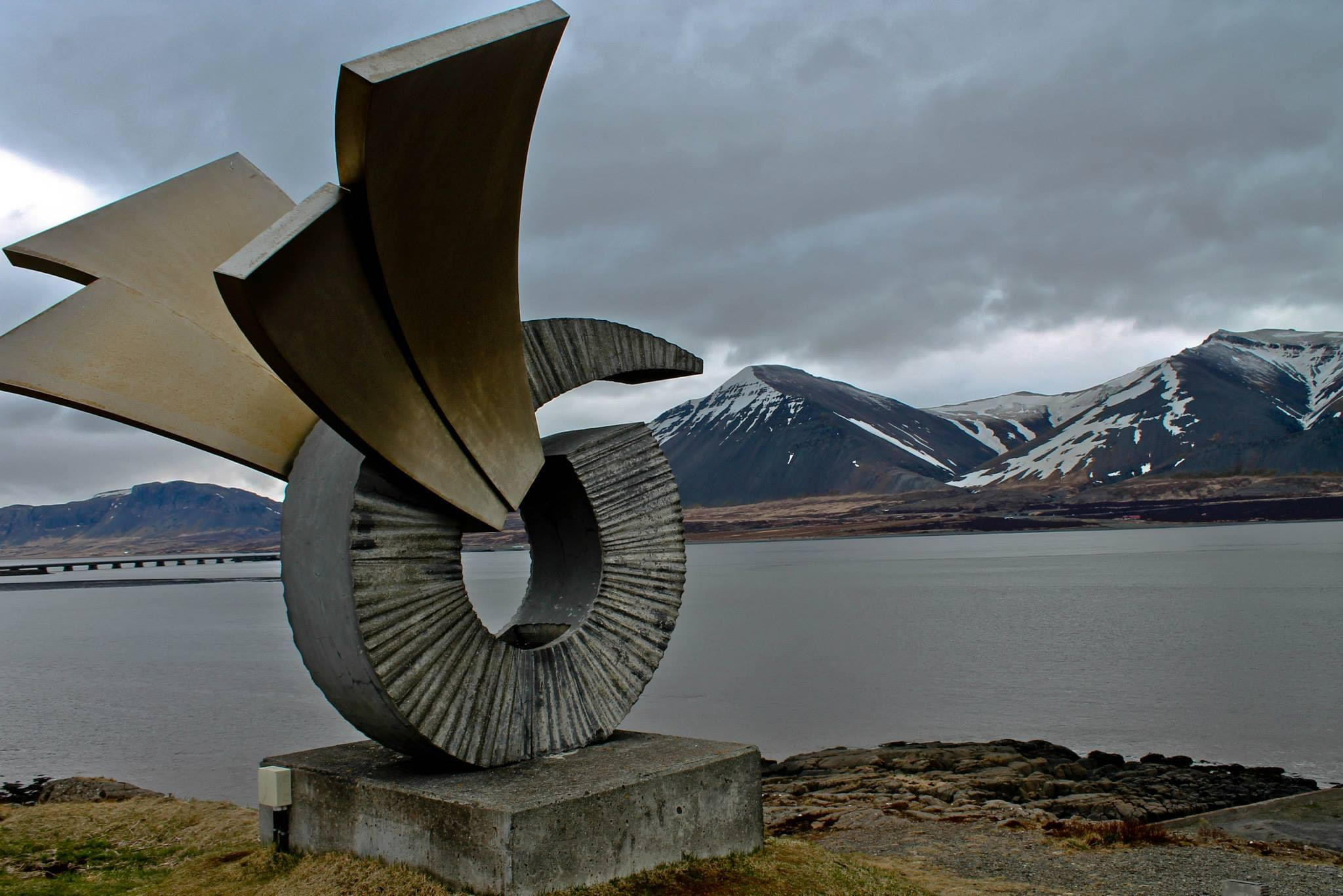Brakin Monument in Borgarnes, Iceland
