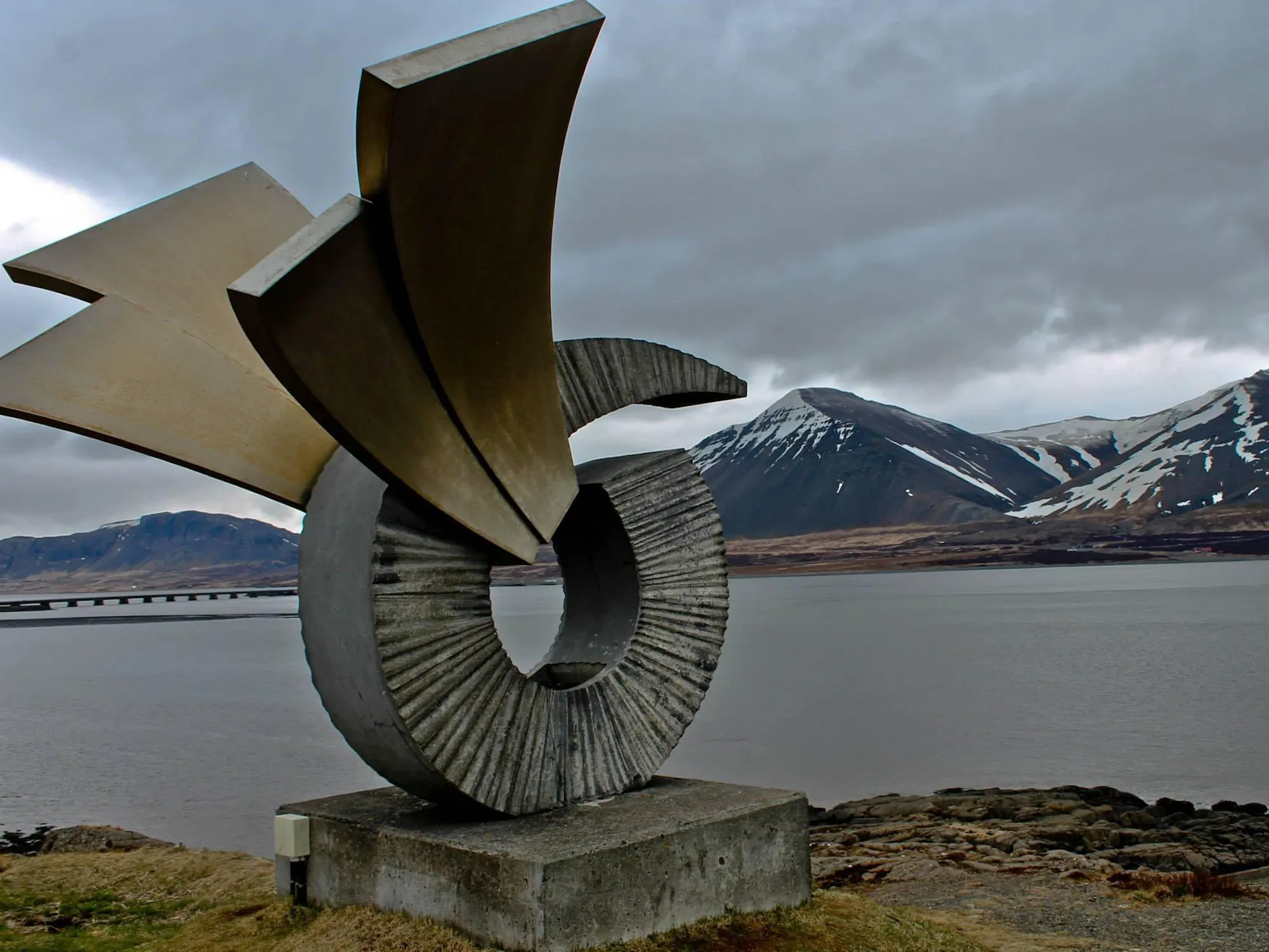 Brakin Monument in Borgarnes, Iceland
