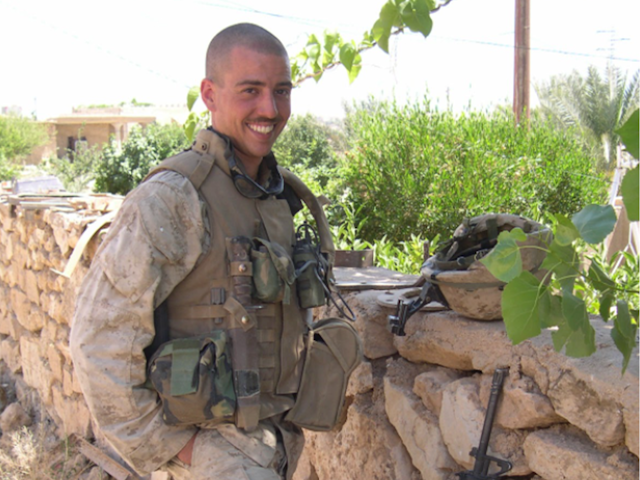 Doug Osborn, WRF's Program Coordinator, poses while on patrol in Rawa, Iraq while serving with Kilo Company 3rd Battalion 4th Marines in 2004.