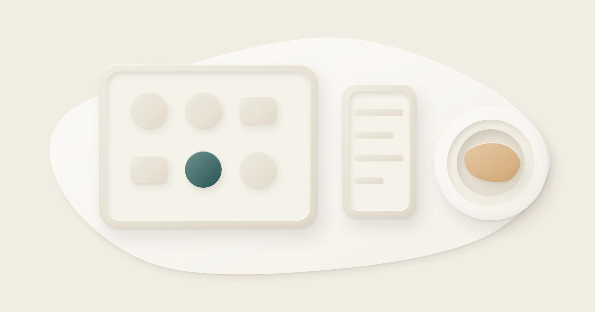 A tablet with a table plan, a phone and a plate with a portion.