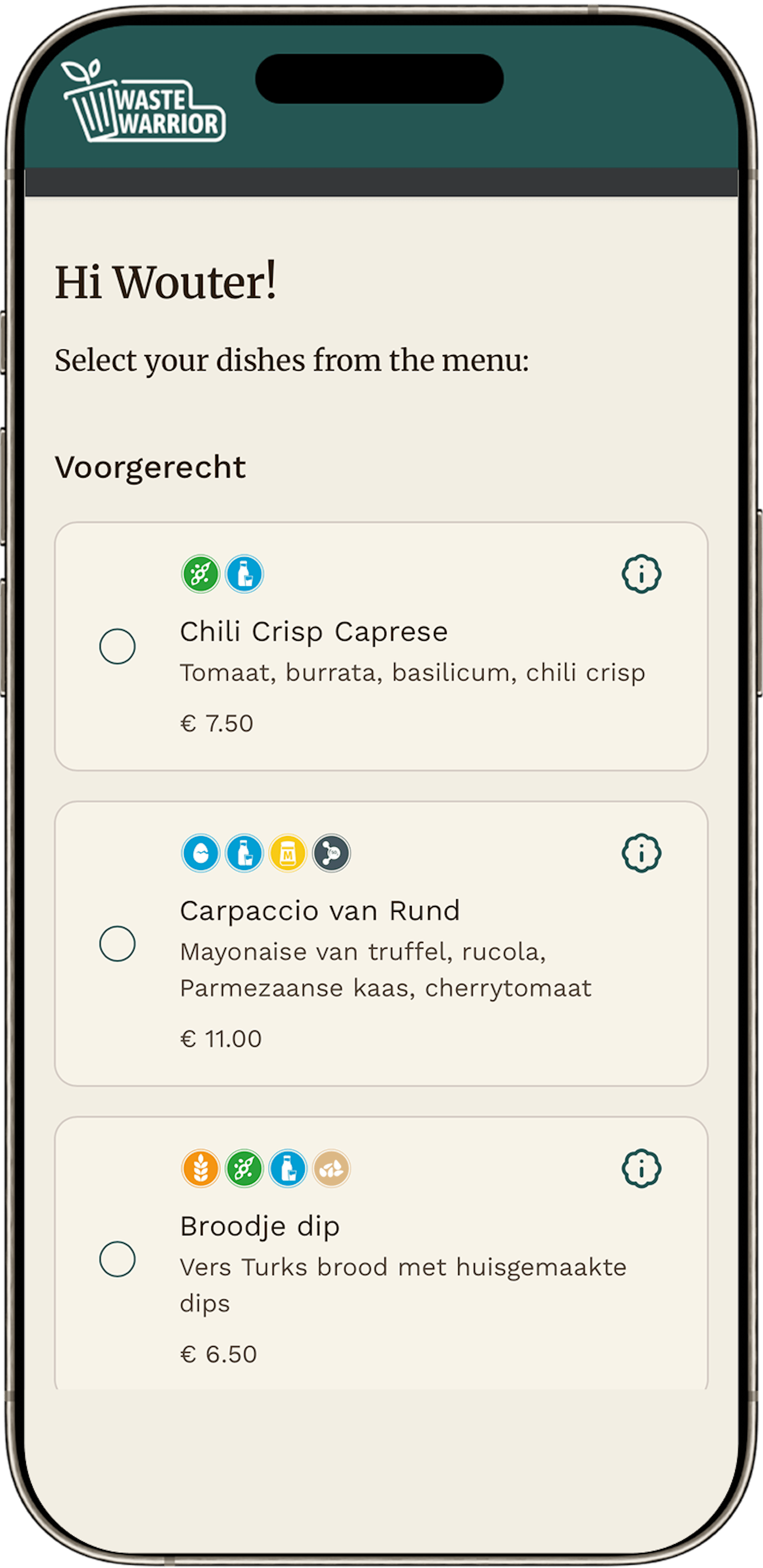 Waste Warrior Menu Choice Module