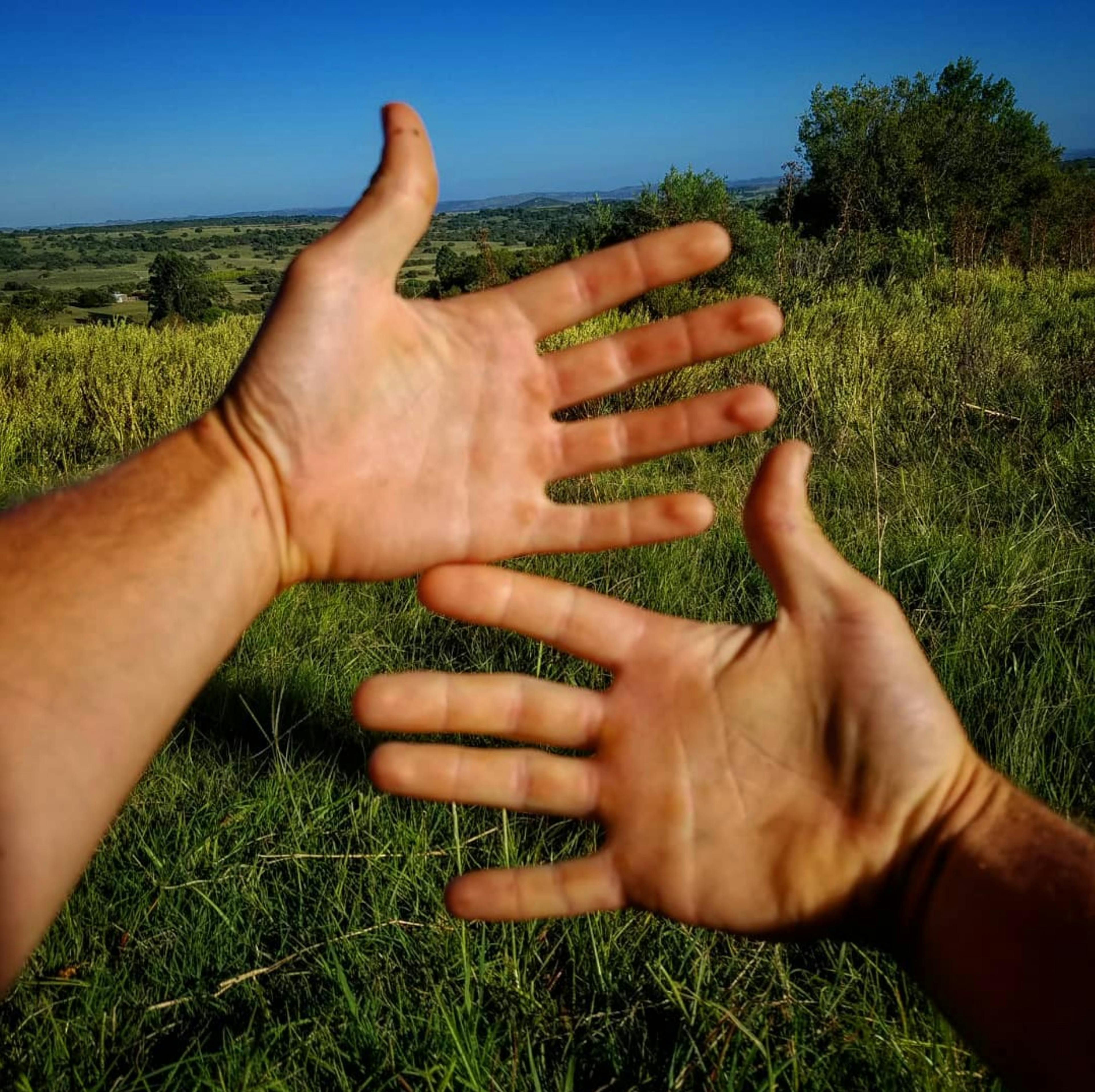 Zach Weiss' callused and hardened hands