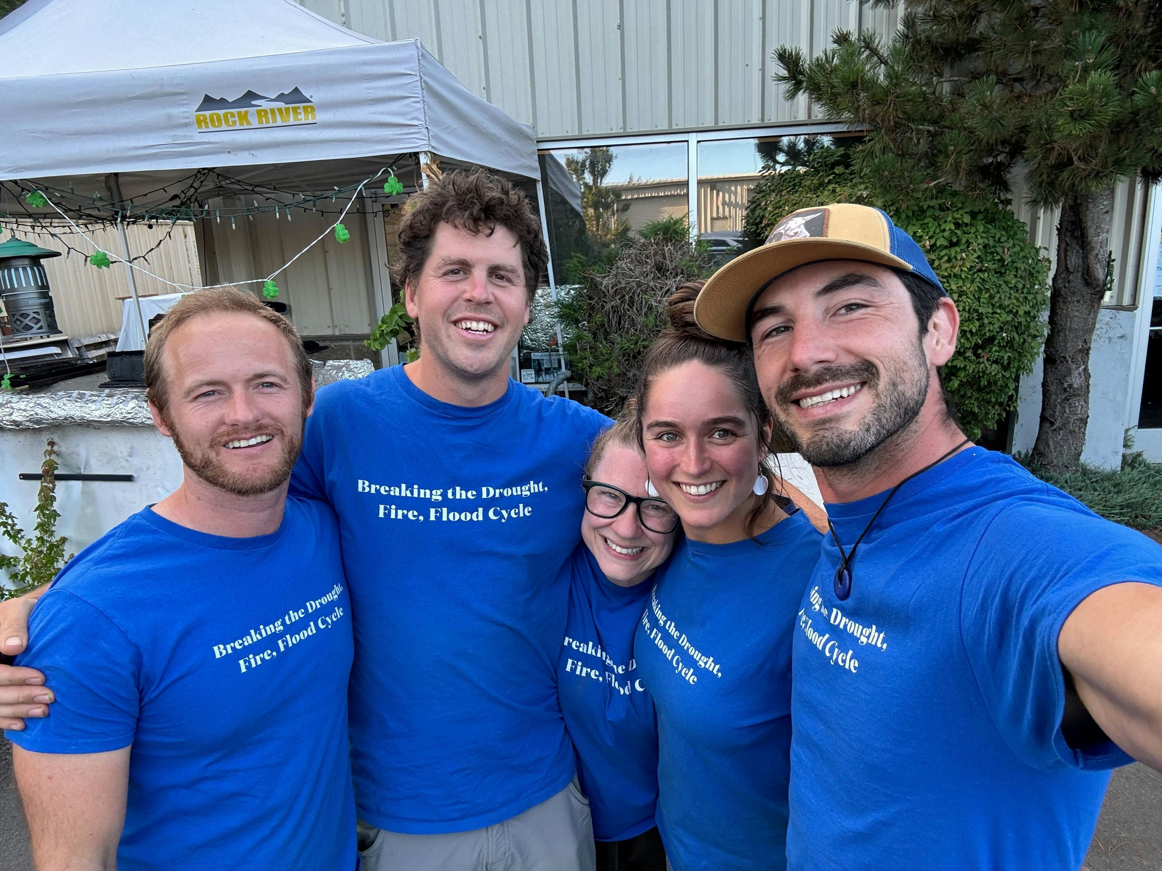 Raleigh Latham, Zach Weiss, Julia Eden, Megan Neary, and Apollo Saldana of the Water Stories team