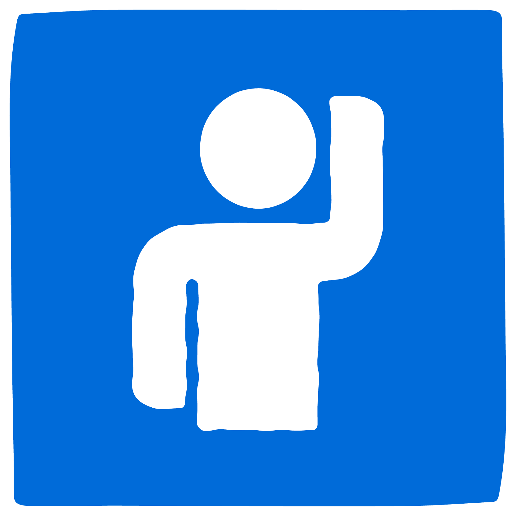 person waving icon.