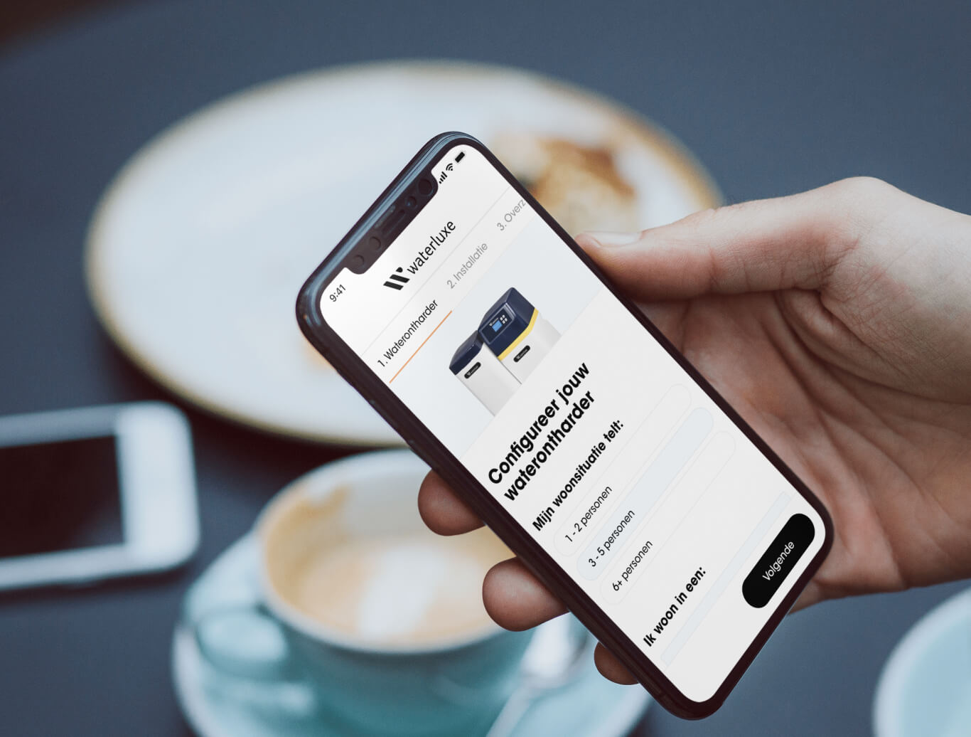 Waterluxe configurator op tablet