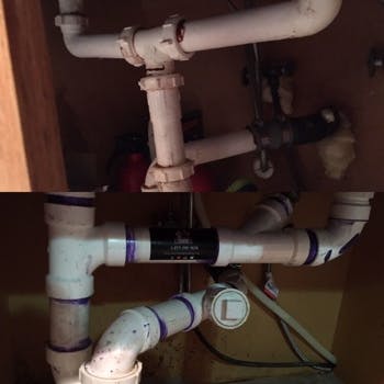Kitchen Drain Before and After