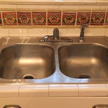 Two basin steel kitchen sink