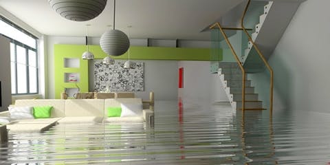 Living room flooded