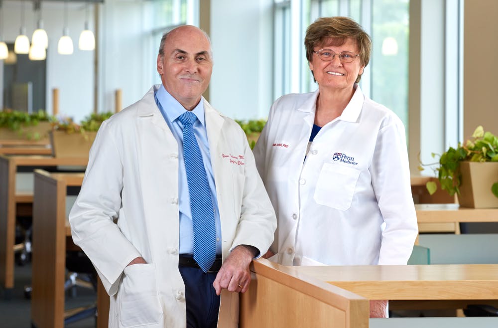 Drs. Drew Weissman (left) and Katalin Karikó (right)