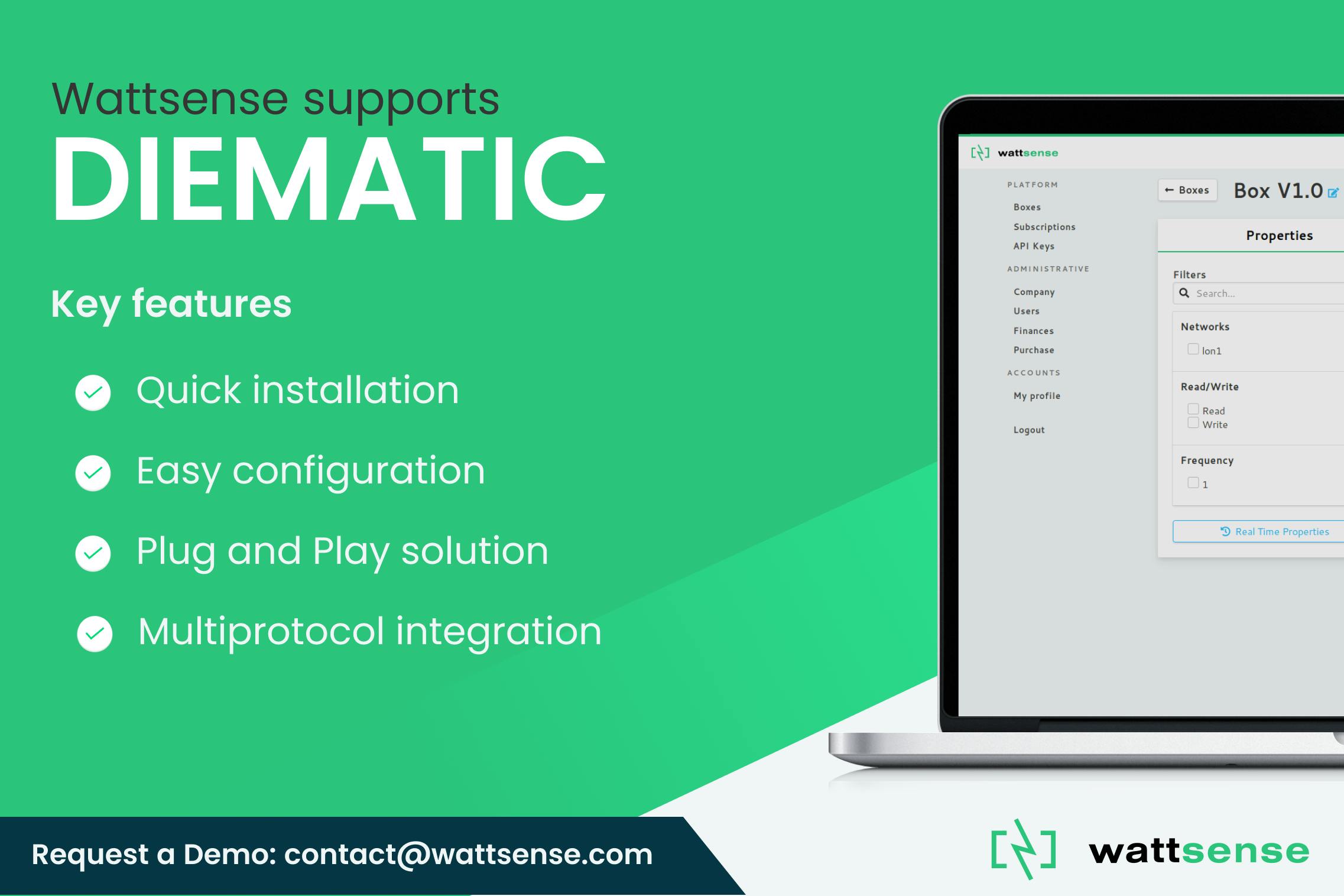 Connect and control De Dietrich equipment remotely with the Wattsense Diematic driver